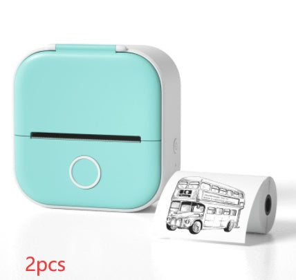 Phomemo T02 Portable Bluetooth Thermal Label Printer - All green 2pcs / USB