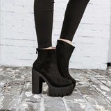Platform Women Ankle Boots with mso-number-format general Style