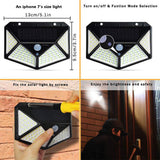100LED Solar Waterproof Wall Lamp with Human Body Induction