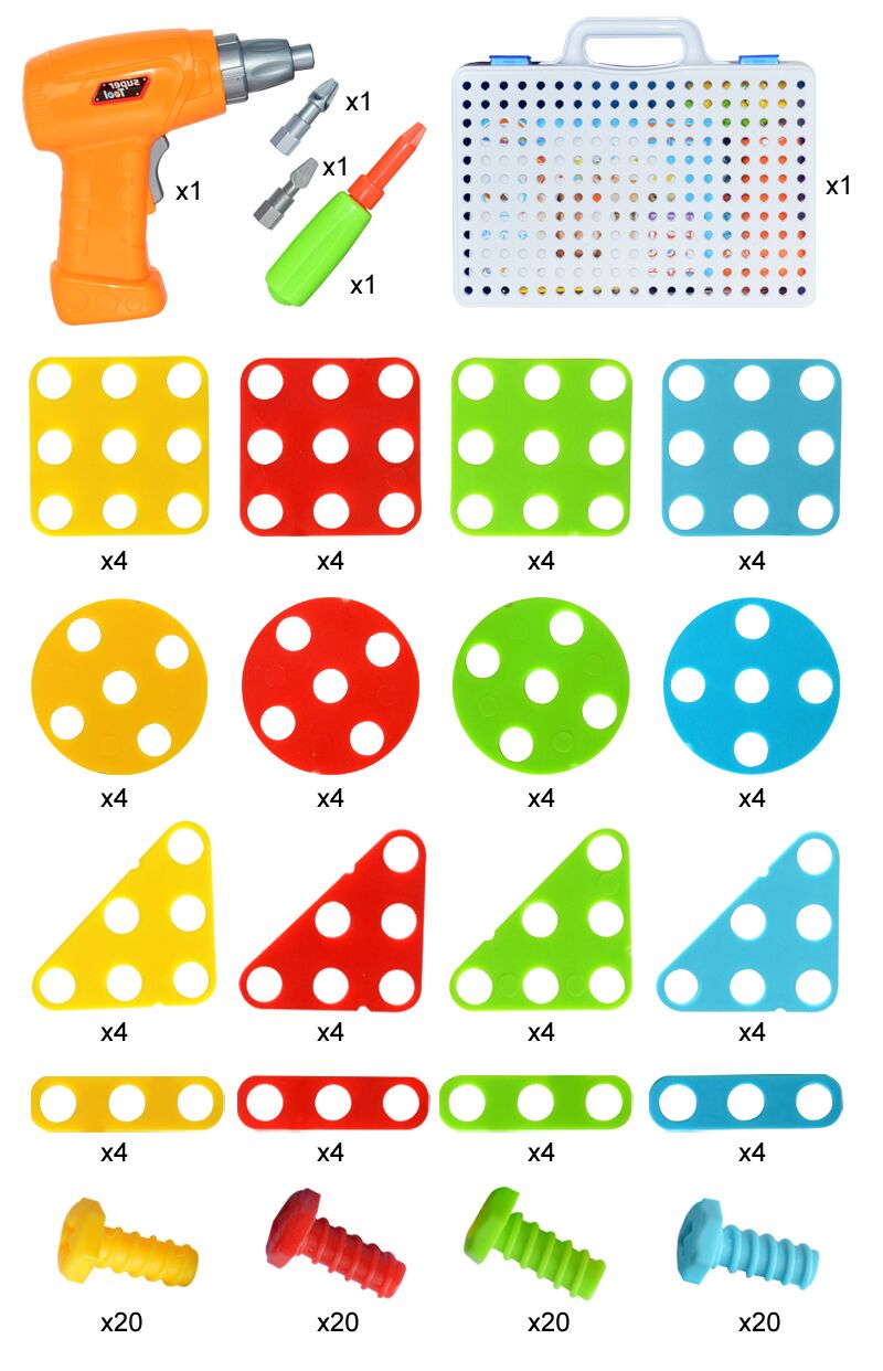 Kids Educational Creative Drill Set with Colorful Screws