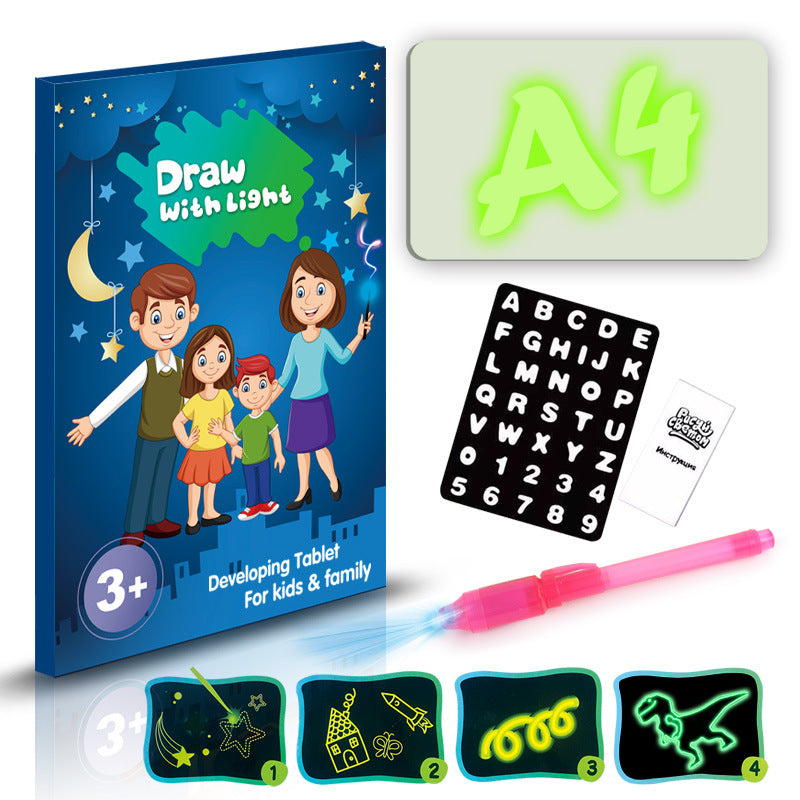 Luminous Drawing Tablet with Flashlight Marker - Russian A4 / M
