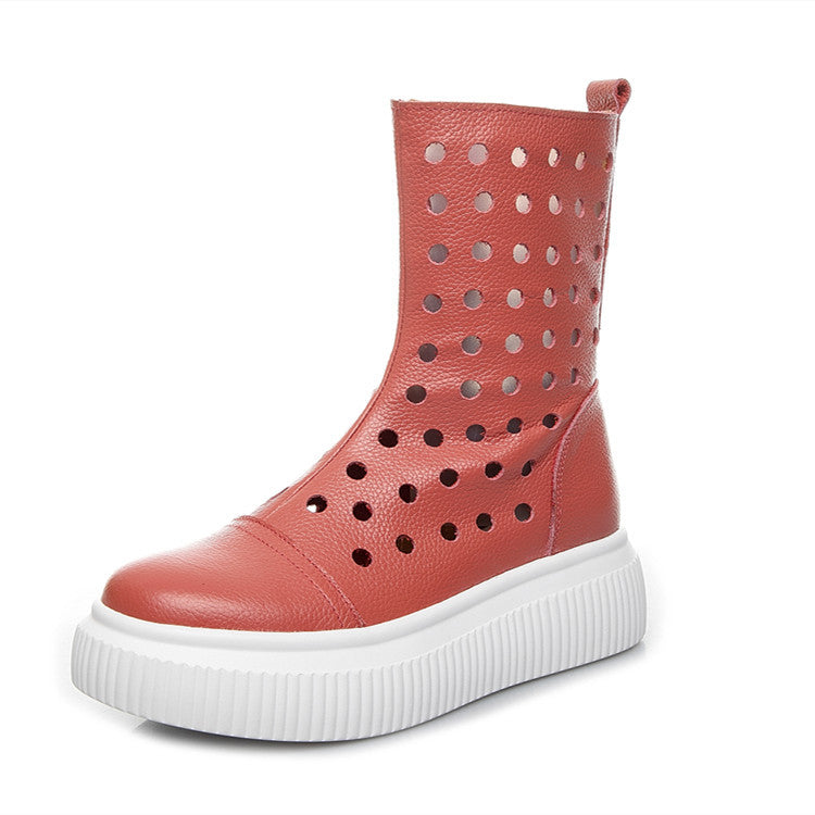 Ladies Fashion Personality Breathable Platform Shoes - Red / 36 - Hair Remover