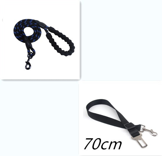 Reflective Dog Leash Nylon Pet Dog Leash Rope For Small Medium Large Dogs Walking Training Pet Suppiles - Black set