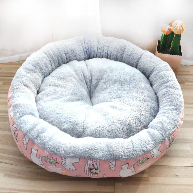 Dog And Cat Litter Padded With Round Cotton - Pink / L