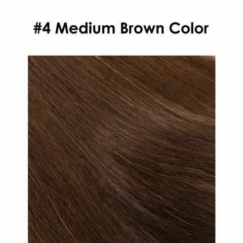 8x8 Virgin Human Hair Topper – 4x4 HD Lace Clip-In Hairpiece - Medium Brown Color 4 / 6x6 inch / 22 inches|Closed Weft