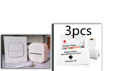Phomemo T02 Portable Bluetooth Thermal Label Printer - Pink Set2 / USB