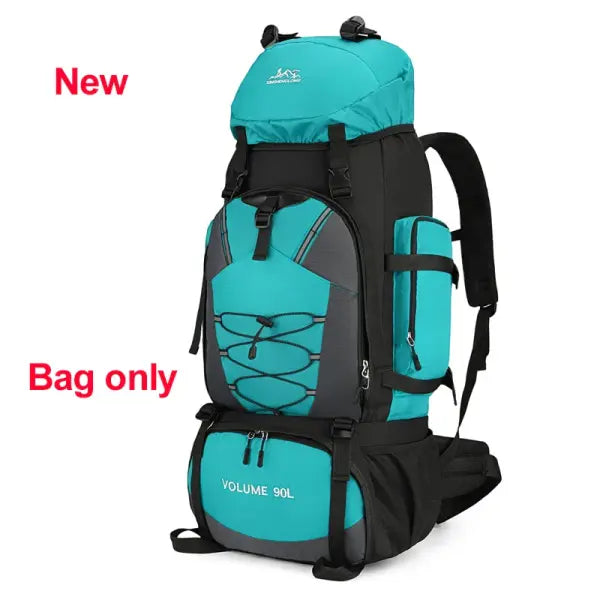 Large capacity 90L waterproof trekking bag for camping - Lake Blue New