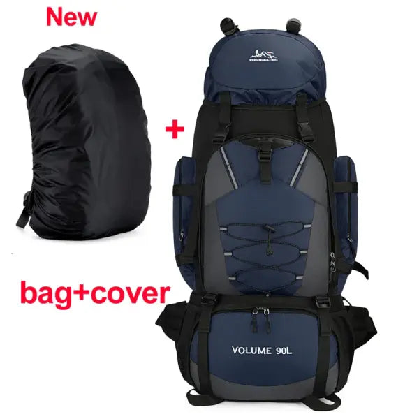 Large capacity 90L waterproof trekking bag for camping - DBU ad cover New