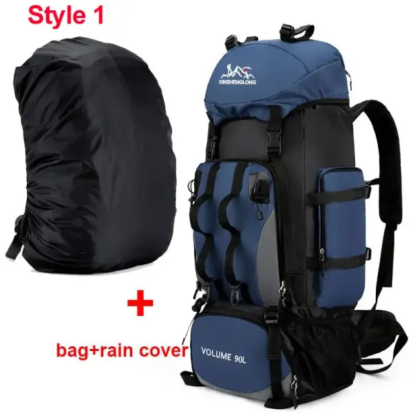 Large capacity 90L waterproof trekking bag for camping - DBU ad cover style 1