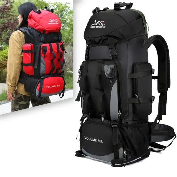 Large capacity 90L waterproof trekking bag for camping