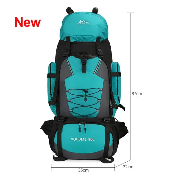 Large capacity 90L waterproof trekking bag for camping