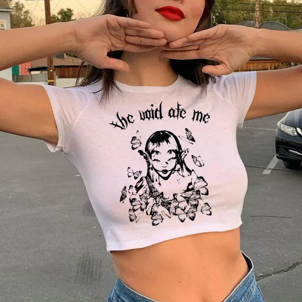 90s Crop Top – Melanie Martinez Kawaii T-Shirt for Women - 28002 / XL