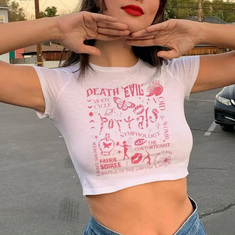 90s Crop Top – Melanie Martinez Kawaii T-Shirt for Women - 28003 / S