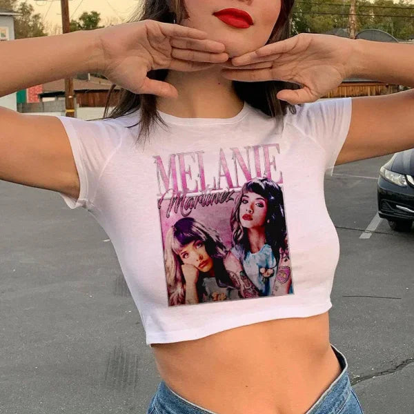 90s Crop Top – Melanie Martinez Kawaii T-Shirt for Women - 28011 / S