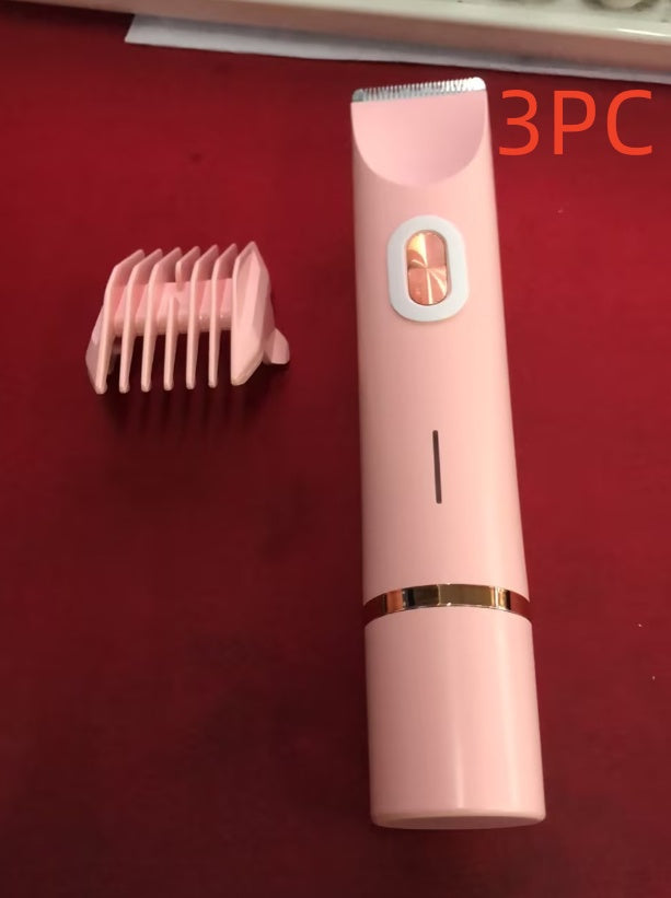 Versatile Body Hair Removal Device and Bikini Trimmer - Pink 3pcs / USB - Hair Remover