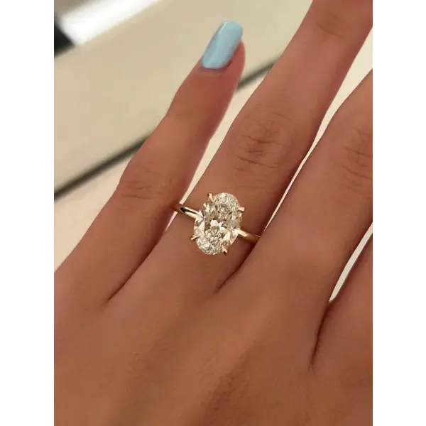 925 Sterling Silver Zircon Oval Ring – Luxury Engagement & Wedding Jewelry for Women (1–8CT)