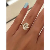 925 Sterling Silver Zircon Oval Ring – Luxury Engagement & Wedding Jewelry for Women (1–8CT)