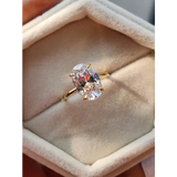 925 Sterling Silver Zircon Oval Ring – Luxury Engagement & Wedding Jewelry for Women (1–8CT)