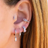 Sterling Silver Hoop Earrings for Women (White Zircon) – Wedding Fashion