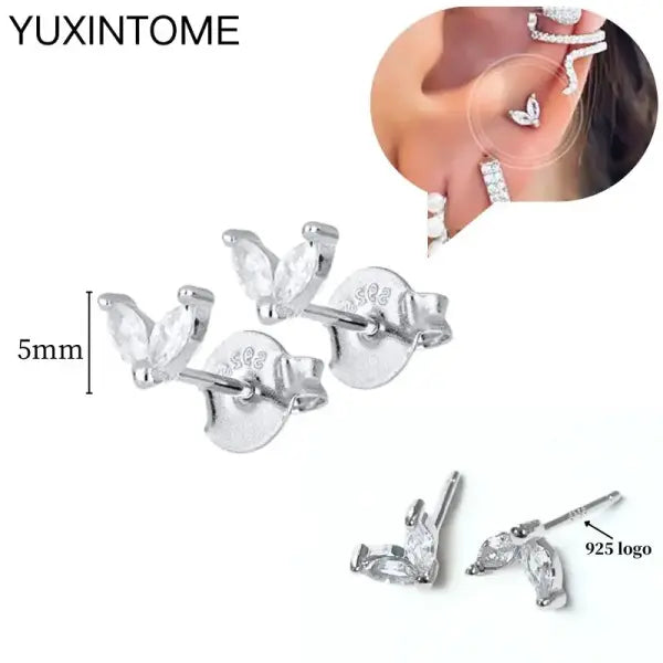 Sterling Silver Hoop Earrings for Women (White Zircon) – Wedding Fashion - LN0132-2