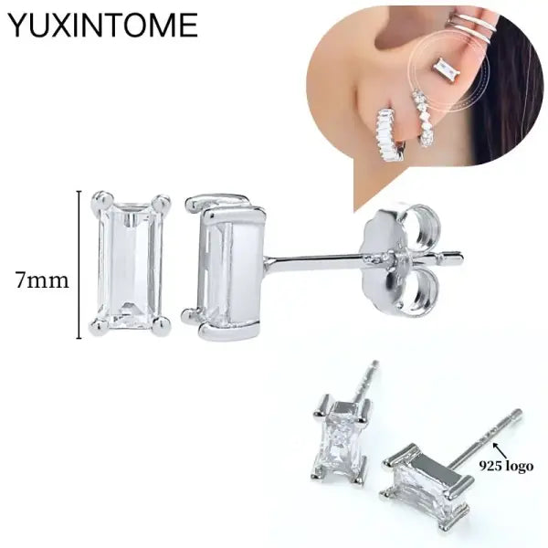 Sterling Silver Hoop Earrings for Women (White Zircon) – Wedding Fashion - LN0175-2