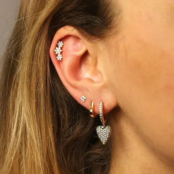 Sterling Silver Hoop Earrings for Women (White Zircon) – Wedding Fashion
