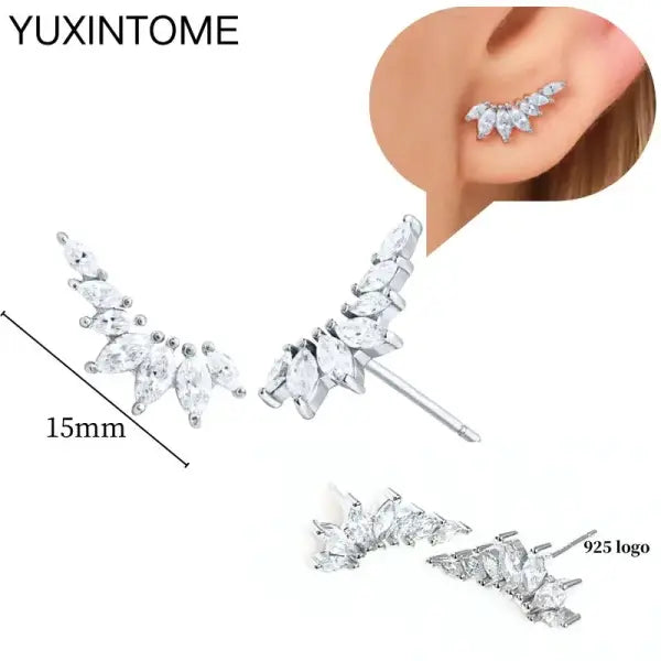 Sterling Silver Hoop Earrings for Women (White Zircon) – Wedding Fashion - LN0876-2