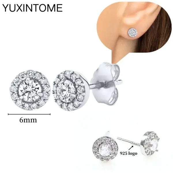 Sterling Silver Hoop Earrings for Women (White Zircon) – Wedding Fashion - LN0916-7