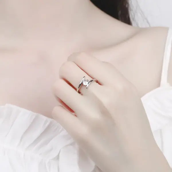 925 Sterling Silver Ring Simple Generous Zircon luxury High Quality For Women Rings Wedding Fine Jewelry Accessories