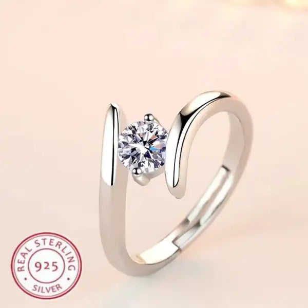 925 Sterling Silver Ring Simple Generous Zircon luxury High Quality For Women Rings Wedding Fine Jewelry Accessories