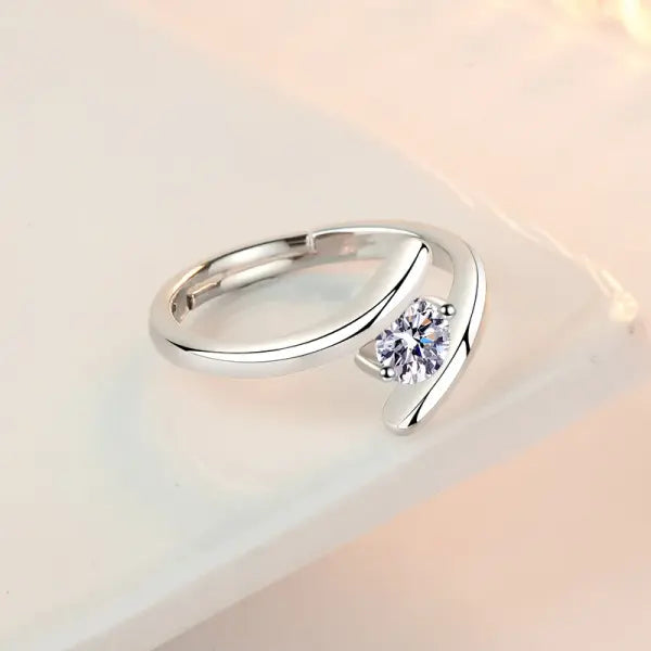 925 Sterling Silver Ring Simple Generous Zircon luxury High Quality For Women Rings Wedding Fine Jewelry Accessories