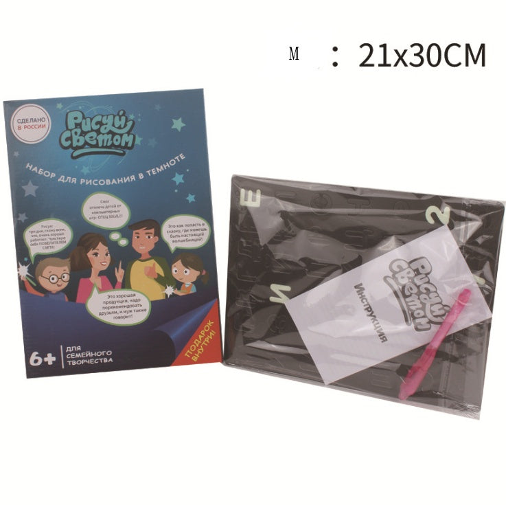 Luminous Drawing Tablet with Flashlight Marker - 1 style / M