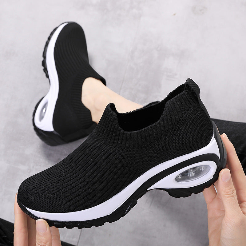 Women Casual Round Toe Mesh Shoes - Black / Size35