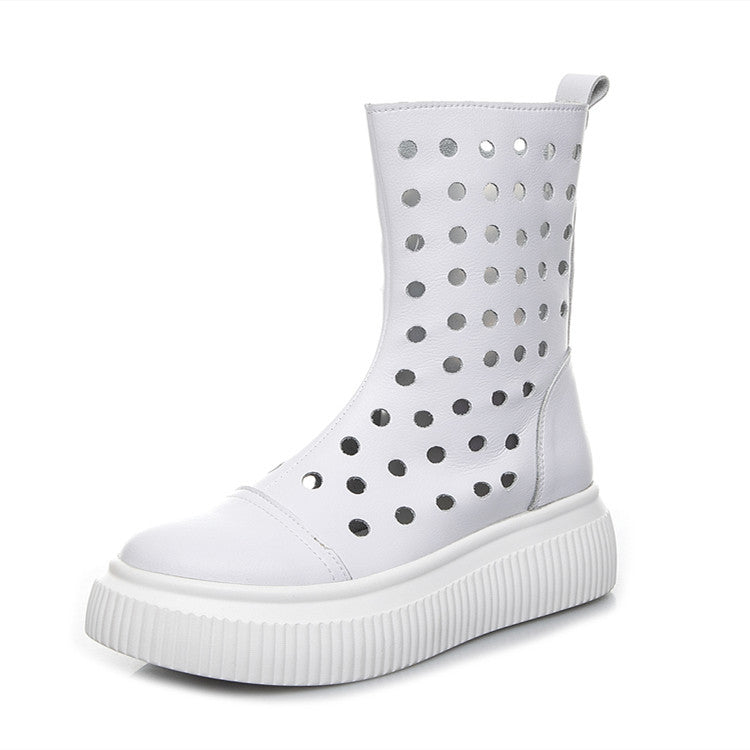 Ladies Fashion Personality Breathable Platform Shoes - White / 36 - Hair Remover