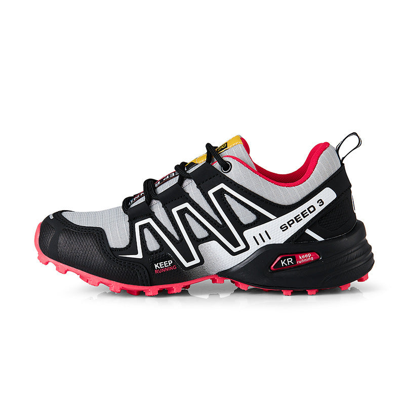 Men Rose Red Hiking Boots and Versatile Off Road Running Shoes