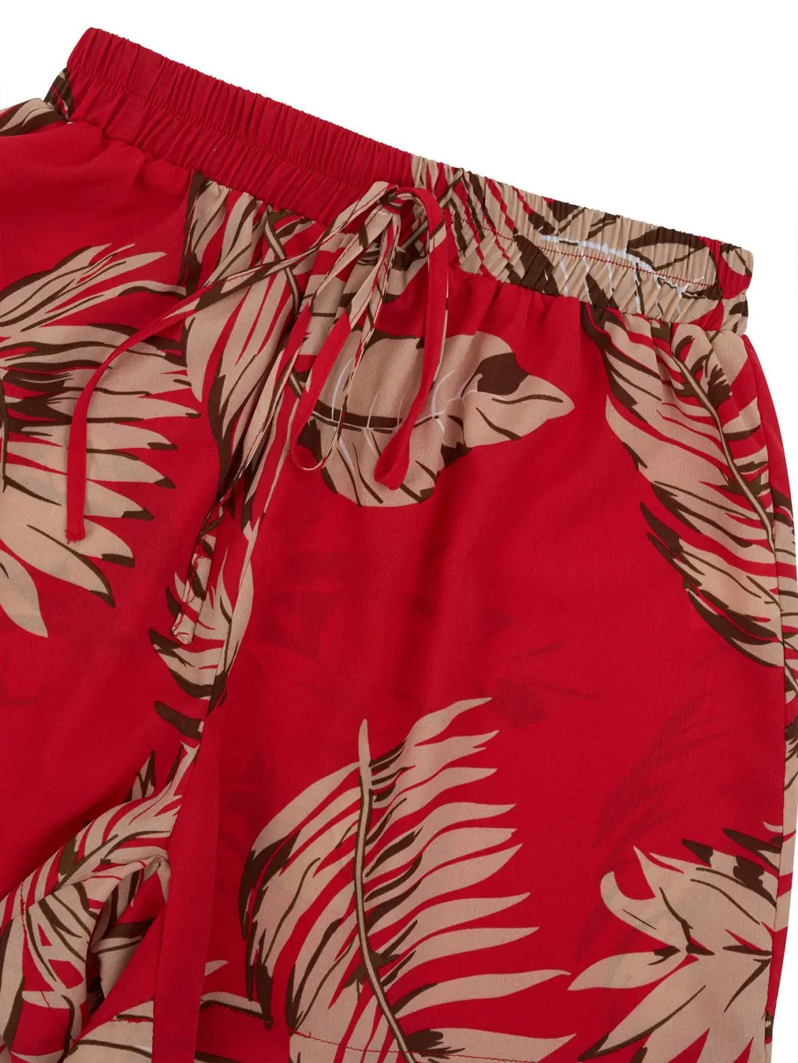 Summer Shirt – Casual Holiday 2-Piece Suit with Leaves Print