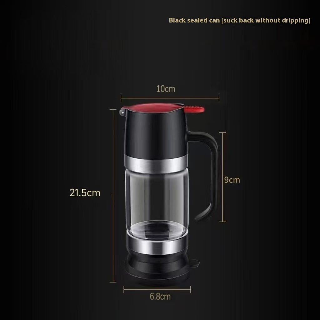 Borosilicate Glass A Bottle Of Honey Food Grade Press Type Dripper - Black 350ml / 21.5x10x6.8
