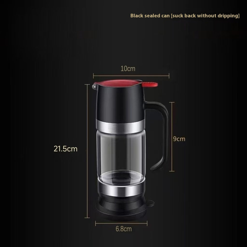 Borosilicate Glass A Bottle Of Honey Food Grade Press Type Dripper - Black 350ml / 21.5x10x6.8