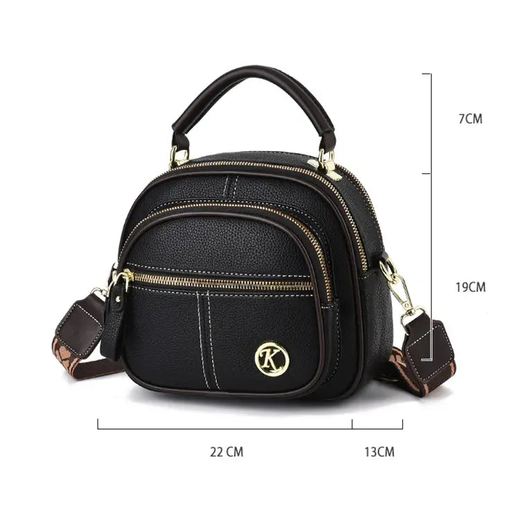 Versatile Multi-Zipper Crossbody Bag: Portable Fashion Shoulder Handbag