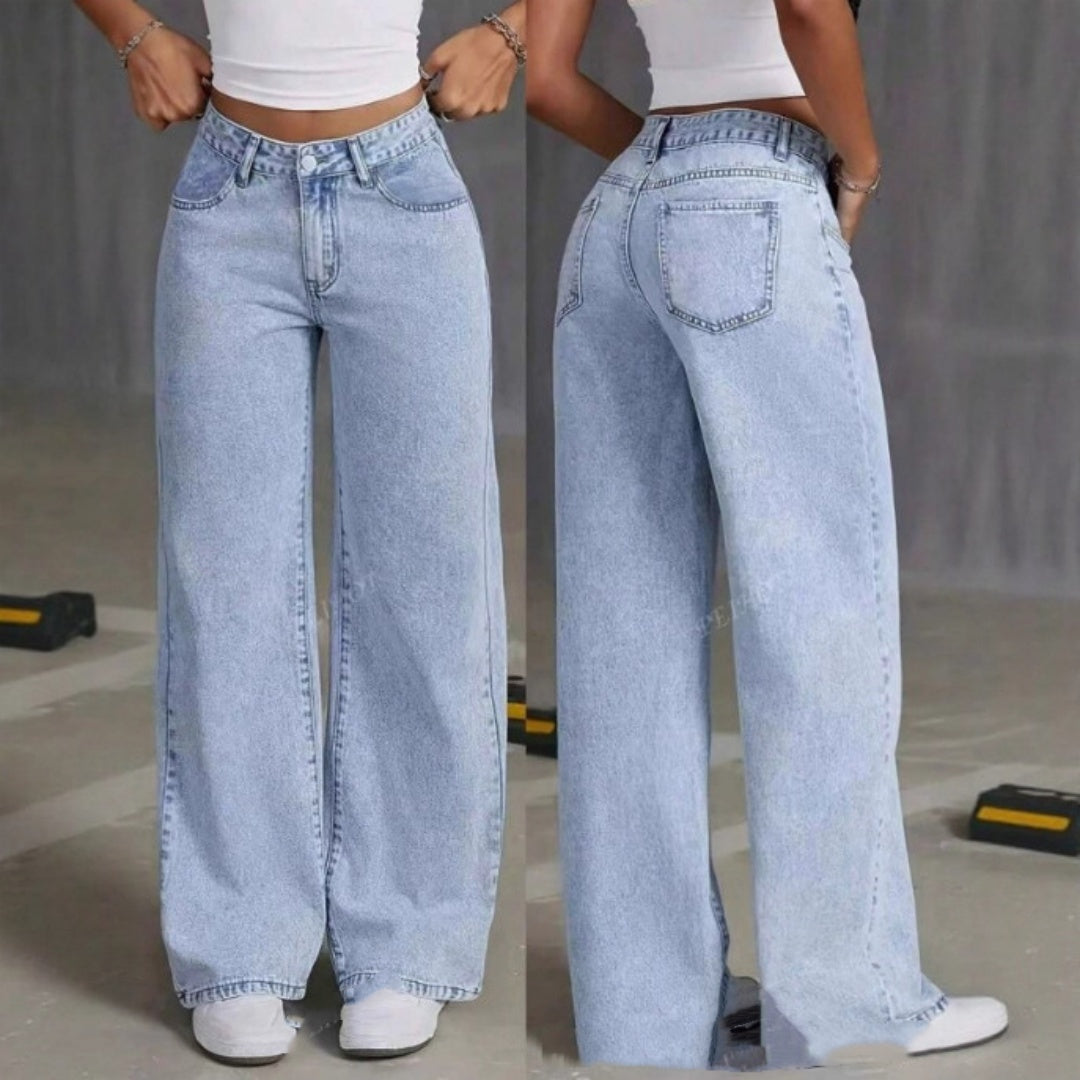 Sweet And Spicy Style High Waist Straight Jeans Women’s Clothing - Light Blue / 2XL