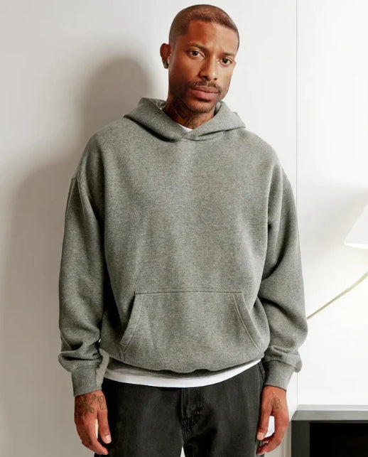 Loose Type Floral Print Lantern Sleeve Unisex Hoodie - Grey / 2XL