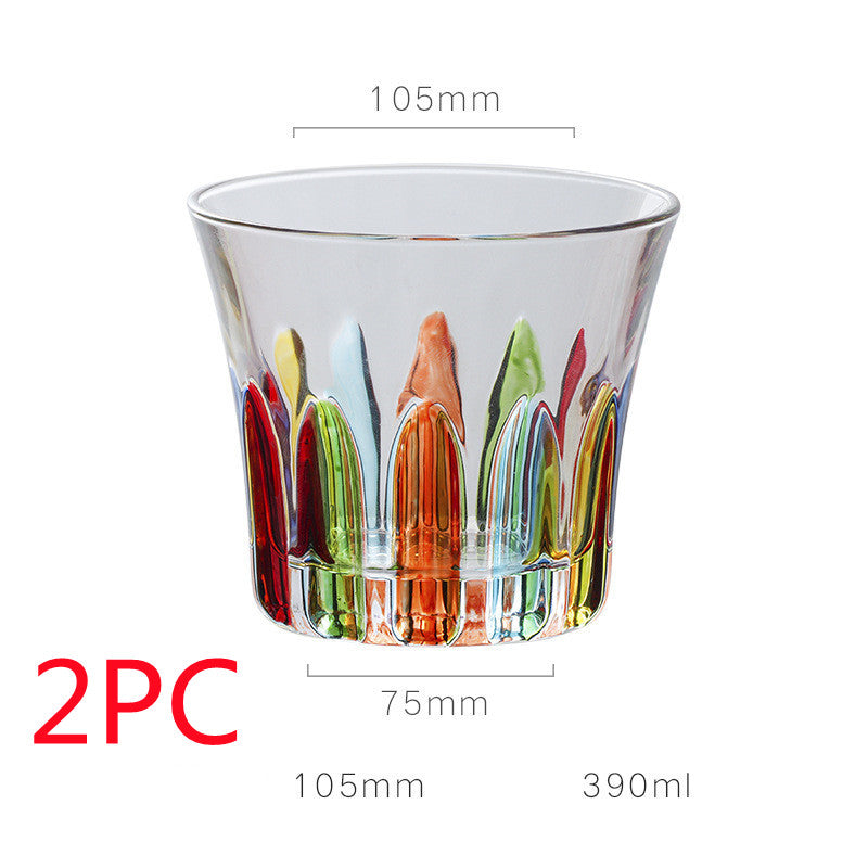 European Style New Enamel Whisky Glass With Colorful Woven Pattern - 6 Style / 2PCS - Hair Remover