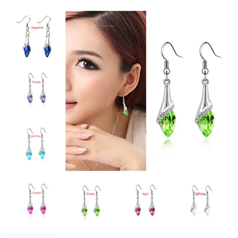 Delysia King Earrings - Trendy Shiny Gemstone Drop Earrings