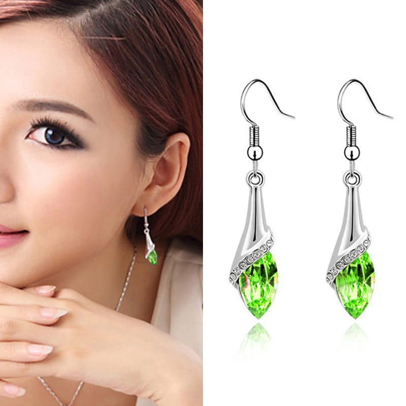 Delysia King Earrings - Trendy Shiny Gemstone Drop Earrings