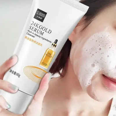 Gold Fullerene Facial Cleanser Foam for Collagen and Pore Shrinking