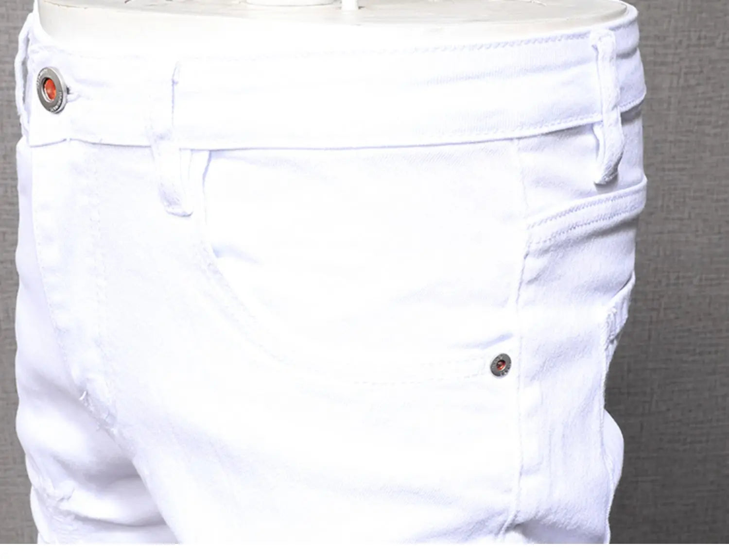 Summer Men’s White Jeans Casual Cotton Slim Fit Straight Pants Mens Fashion Streetwear Ripped Patches Denim Trousers