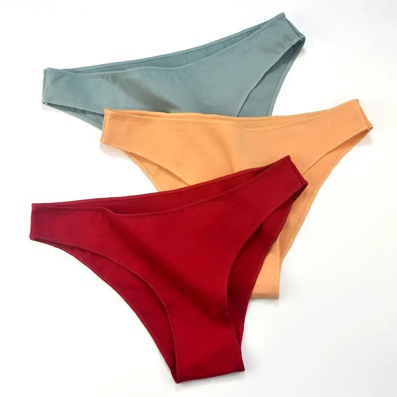 Seamless Underwear - Soft Cotton Low Rise Briefs for Women (3Pcs Set)