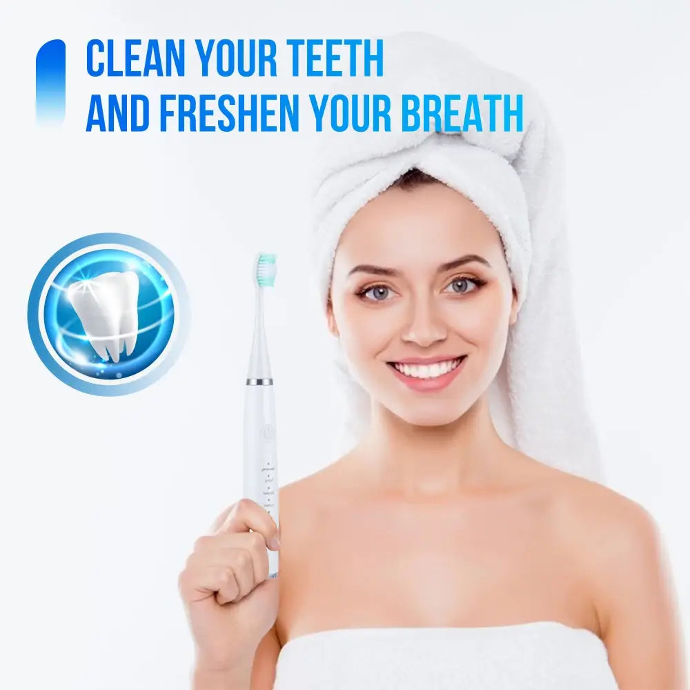 Home Electric Teeth Whitening Sonic Toothbrush for Stains and Calculus