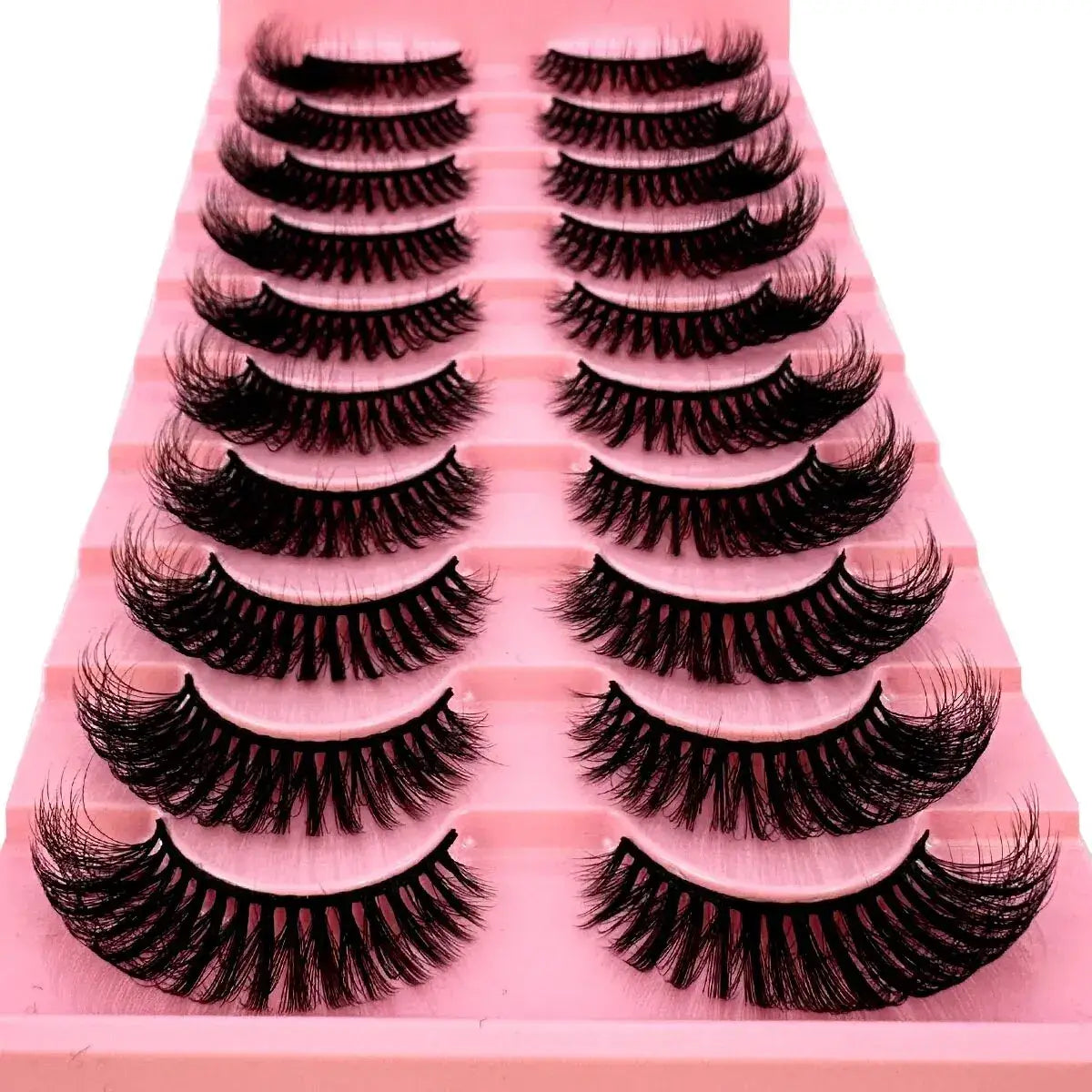 Cat Eye Lashes with 8D Wispy Faux Mink – 10 Pairs Set