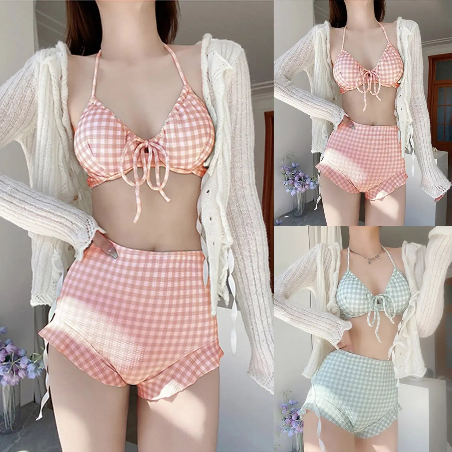 Kawaii Bikini - Sexy Plaid Lolita Fashion Swimsuit for Women